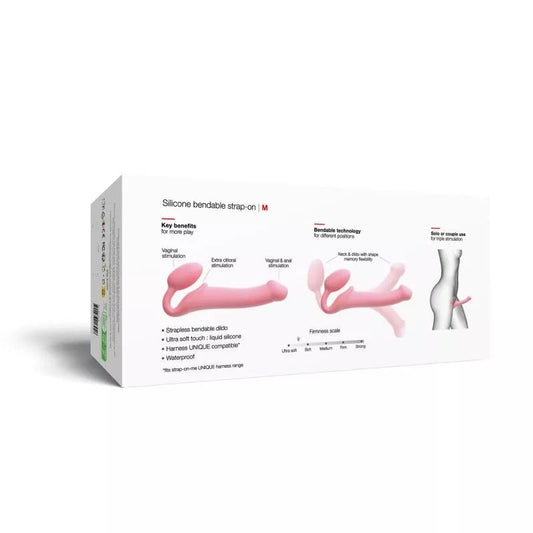 SEMI-REALISTIC BENDABLE STRAP-ON PINK - M - Red Velvet Boutique