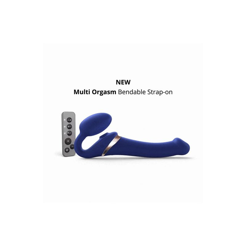 MULTI ORGASM BENDABLE STRAP-ON - S - NIGHT BLUE - Red Velvet Boutique