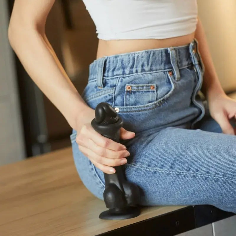 SLIDING SKIN REALISTIC DILDO BLACK XXL STRAP-ON-ME