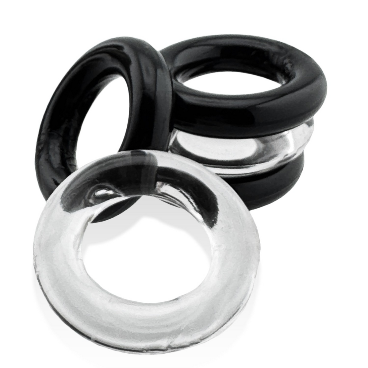 JACKER 5-STACK five-pack tube super-strong  cockrings CLEAR/ - Red Velvet Boutique