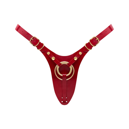 LEATHERETTE HARNESS FABULOUS - ONE SIZE - RED GLOSSY - Red Velvet Boutique