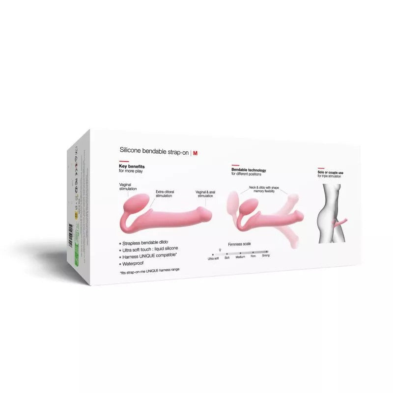 SEMI-REALISTIC BENDABLE STRAP-ON PINK - M - Red Velvet Boutique