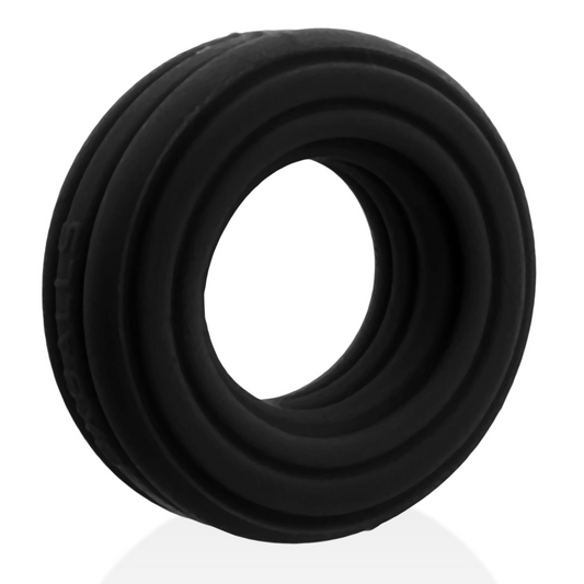 ROTO grooved gripper-ribbed cockring BLACK FOG - Red Velvet Boutique