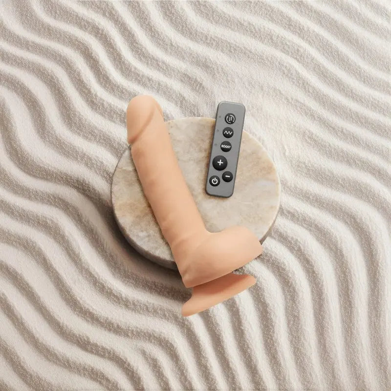 ROTATING & VIBRATING REALISTIC DILDO - L - VANILLA STRAP-ON-ME