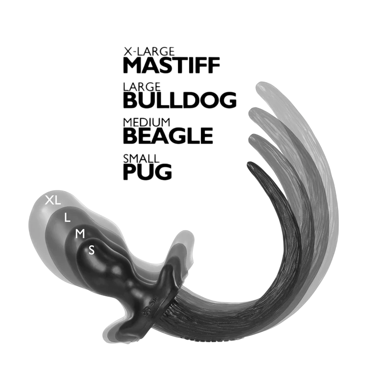 PUG puppy tail buttplug BLACK Small - Red Velvet Boutique