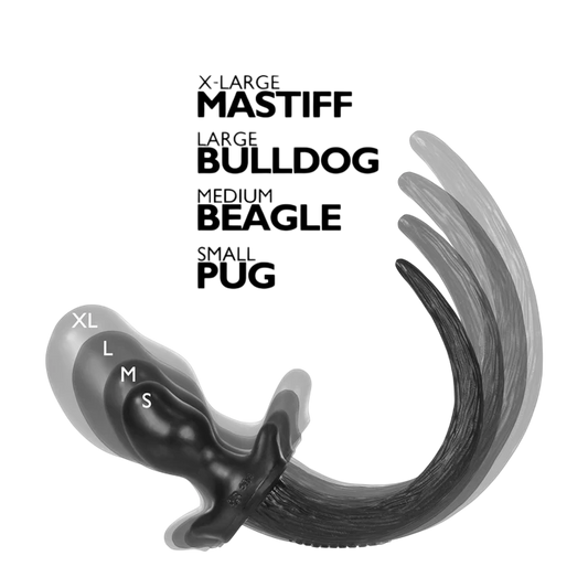 PUG puppy tail buttplug BLACK Small - Red Velvet Boutique