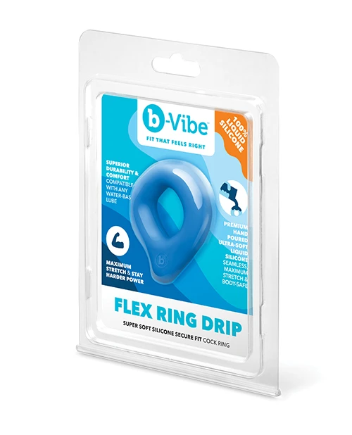 FLEX RING DRIP - SILICONE COCK RING - BLUE - Red Velvet Boutique