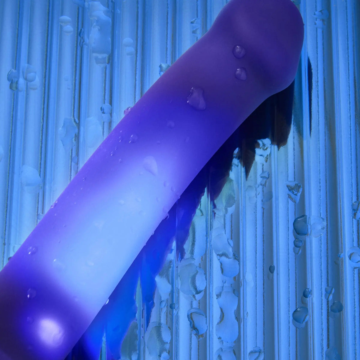 GLOW-LED DILDO PURPLE - M STRAP-ON-ME