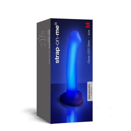 GLOW-LED DILDO PURPLE - M STRAP-ON-ME