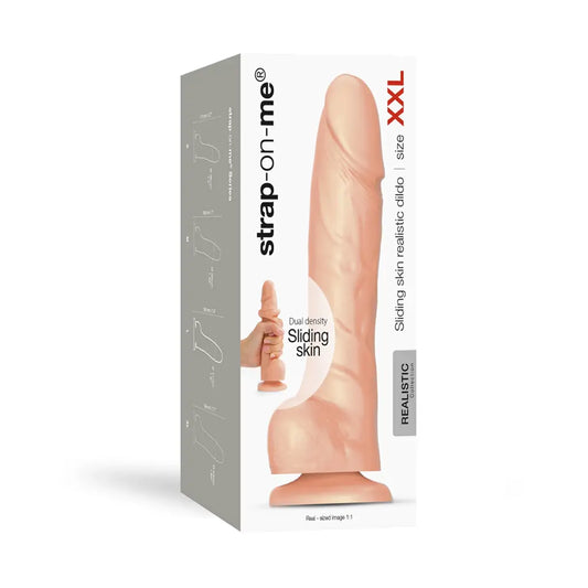 SLIDING SKIN REALISTIC DILDO VANILLA XXL STRAP-ON-ME