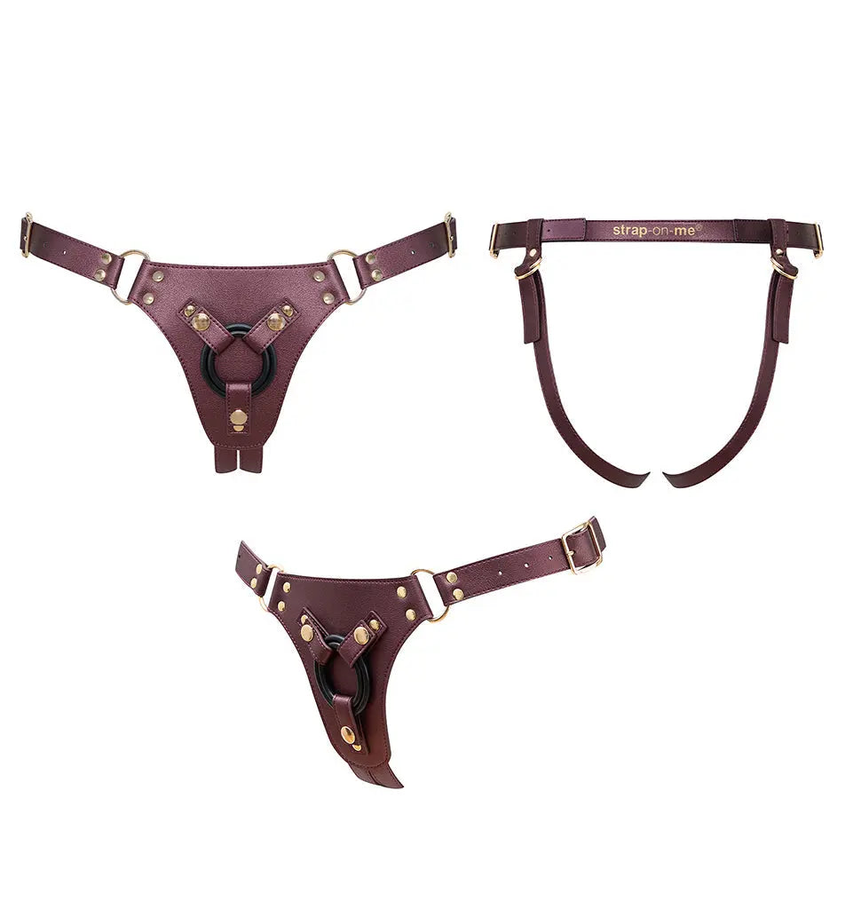 HARNESS SIMILI GENEROUS - ONE SIZE - AUBERGINE - Red Velvet Boutique