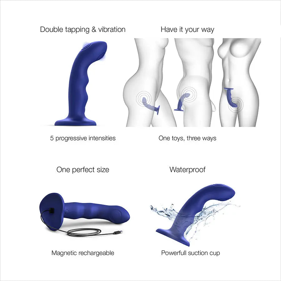 TAPPING DILDO WAVE - NIGHT BLUE STRAP-ON-ME