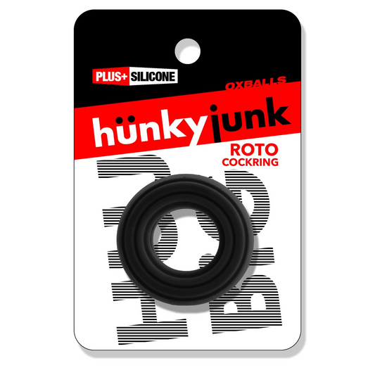 ROTO grooved gripper-ribbed cockring BLACK FOG - Red Velvet Boutique