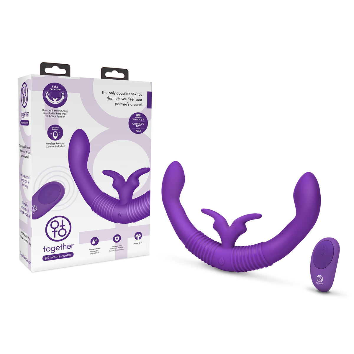 TOGETHER COUPLES VIBRATOR W/ REMOTE CONTROL - Red Velvet Boutique