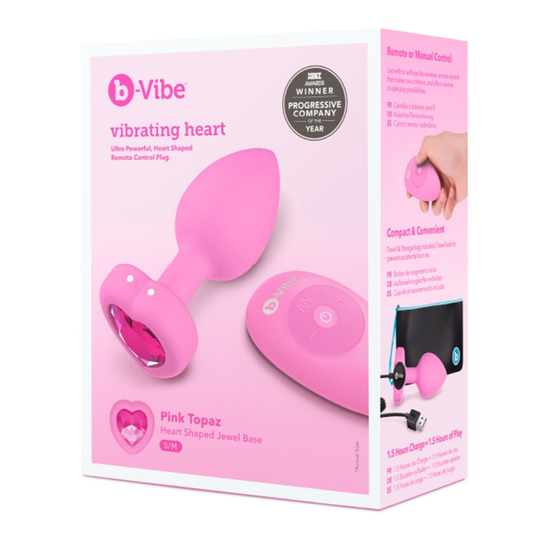 VIBRATING HEART PLUG S/M - Red Velvet Boutique