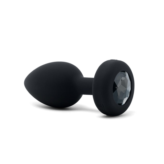 VIBRATING JEWEL PLUG | M/L | BLACK - Red Velvet Boutique