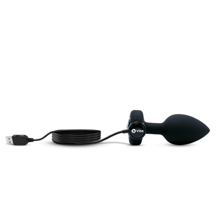VIBRATING JEWEL PLUG | M/L | BLACK - Red Velvet Boutique