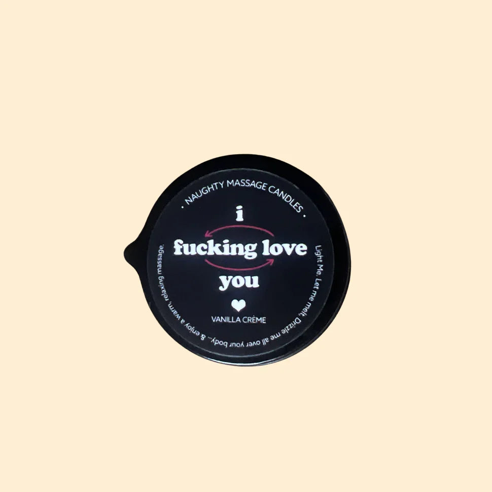 I F*cking Love You - Naughty Mini Massage Pour Spout Tin Can - Red Velvet Boutique