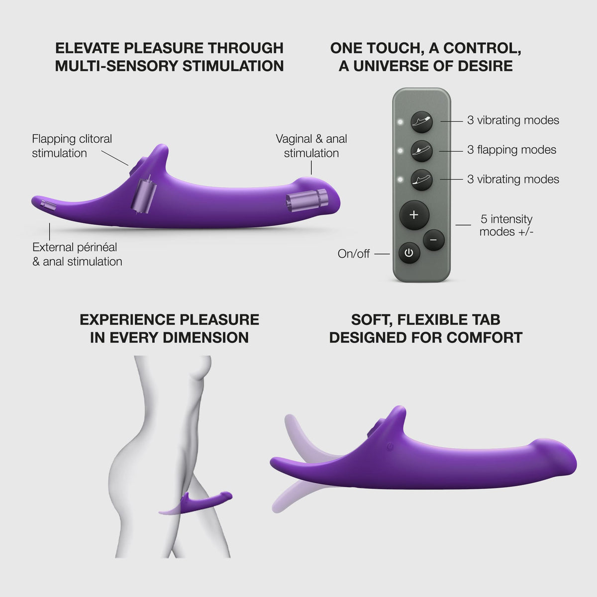 Strap-On-Me Multi Orgasm Dildo — Large, Purple