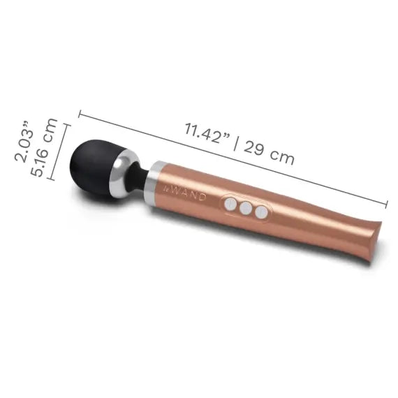 Die Cast Rechargeable Vibrating Massager - Rose Gold LE Wand