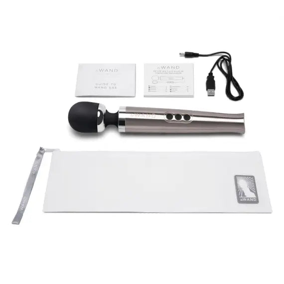 Die Cast Rechargeable Vibrating Massager - Silver LE Wand