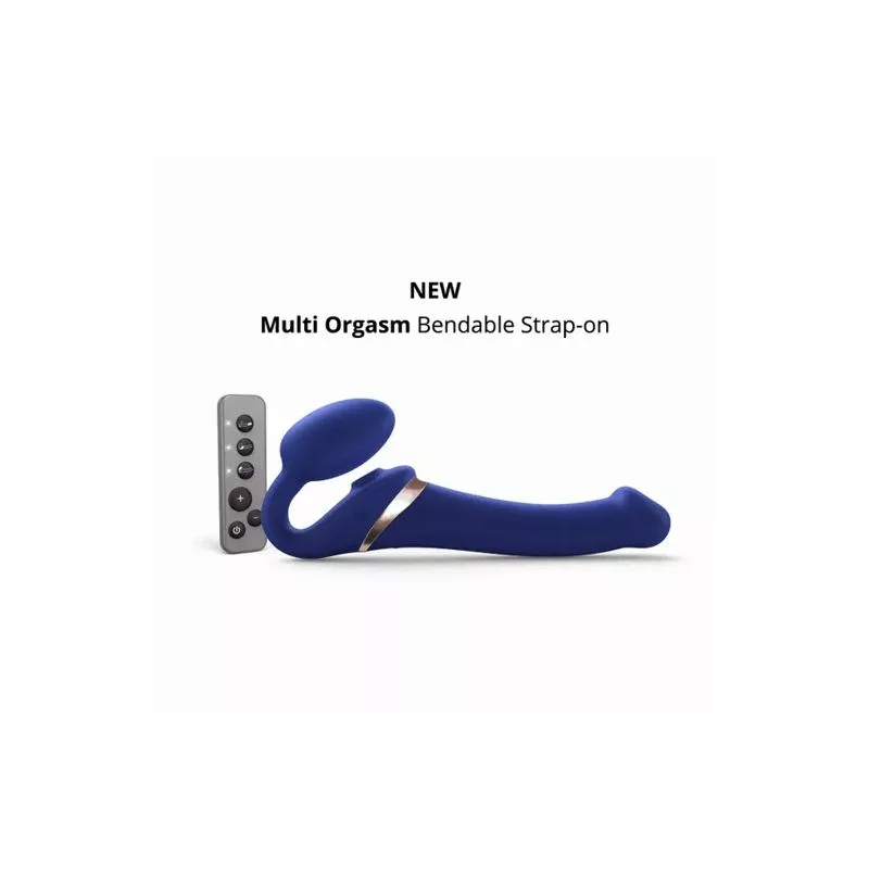 MULTI ORGASM BENDABLE STRAP-ON - M - FUCHSIA - Red Velvet Boutique