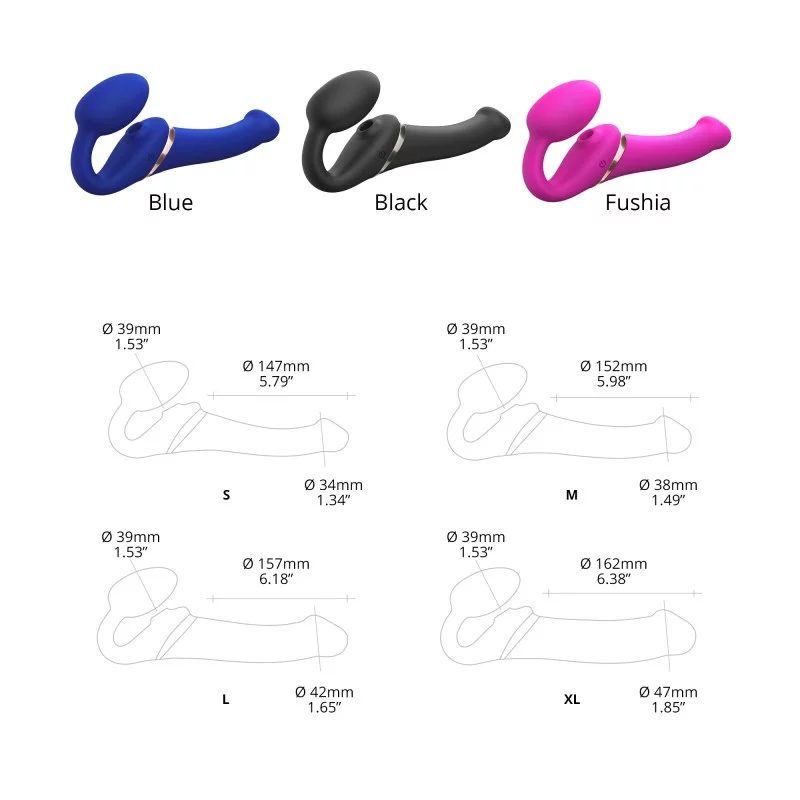 MULTI ORGASM BENDABLE STRAP-ON - L - NIGHT BLUE - Red Velvet Boutique