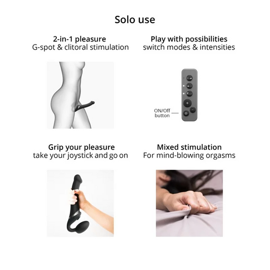 MULTI ORGASM BENDABLE STRAP-ON - XL - NIGHT BLUE - Red Velvet Boutique