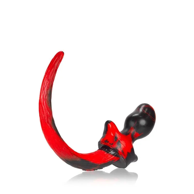 BEAGLE, puppy tail buttplug, RED SWIRL, Medium OXBALLS