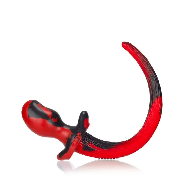 BEAGLE, puppy tail buttplug, RED SWIRL, Medium OXBALLS