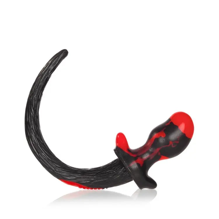 BEAGLE, puppy tail buttplug, RED SWIRL, Medium OXBALLS