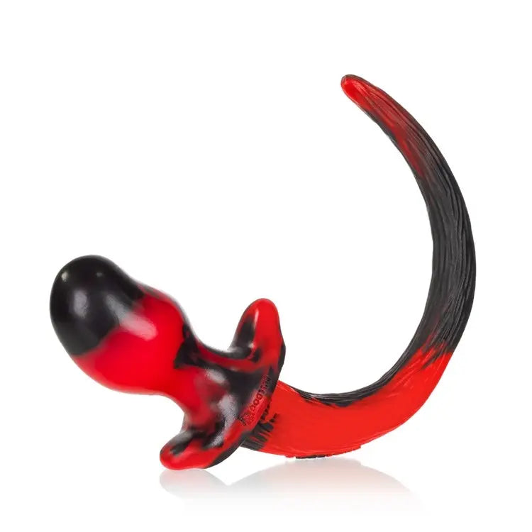 BEAGLE, puppy tail buttplug, RED SWIRL, Medium OXBALLS