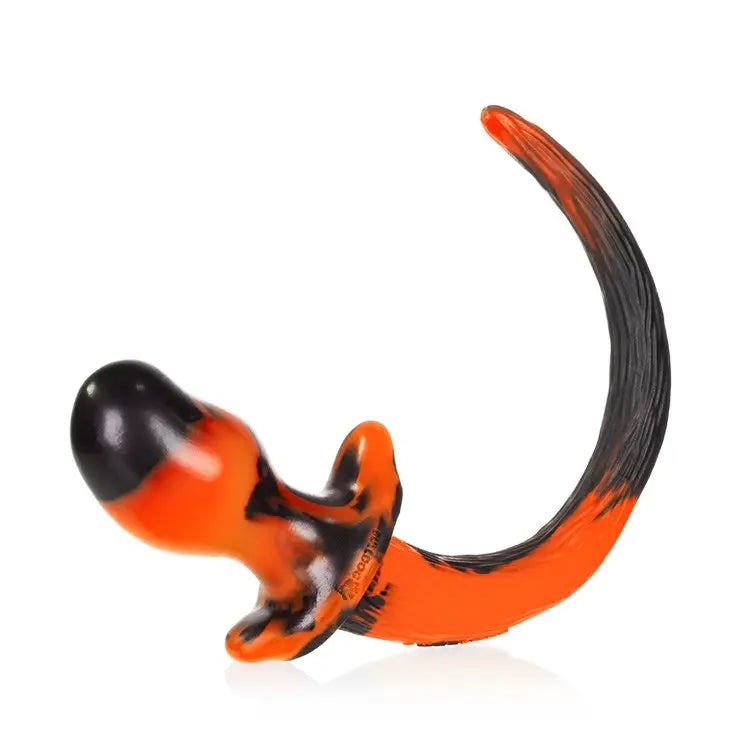 BULLDOG, puppy tail buttplug, ORANGE SWIRL, Large OXBALLS