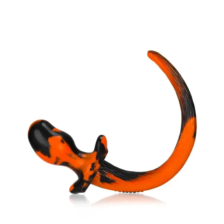 BULLDOG, puppy tail buttplug, ORANGE SWIRL, Large OXBALLS