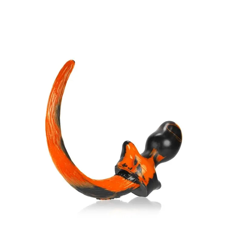 BULLDOG, puppy tail buttplug, ORANGE SWIRL, Large OXBALLS