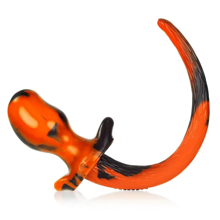 BULLDOG, puppy tail buttplug, ORANGE SWIRL, Large OXBALLS