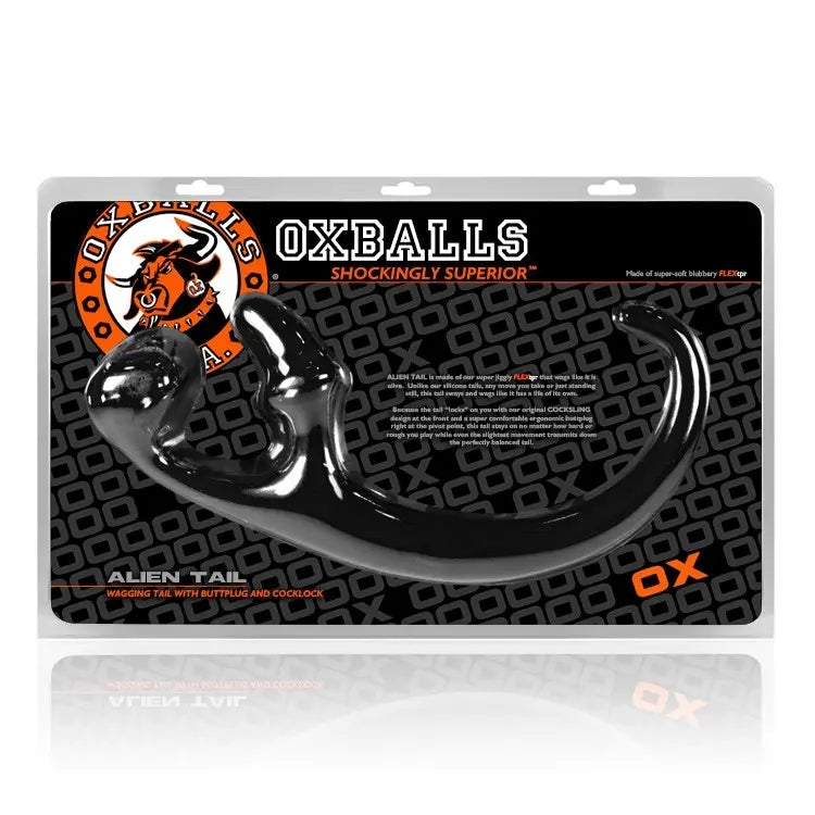 ALIEN TAIL, butt plug + sling, BLACK OXBALLS