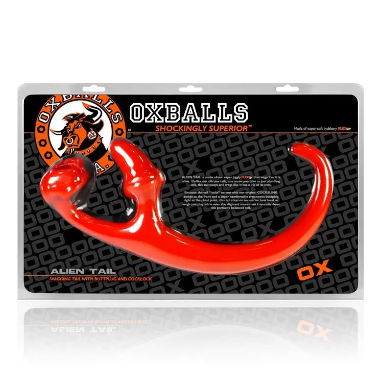 ALIEN TAIL, butt plug + sling, RED OXBALLS