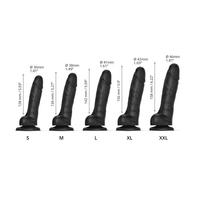 SLIDING SKIN REALISTIC DILDO BLACK XXL STRAP-ON-ME
