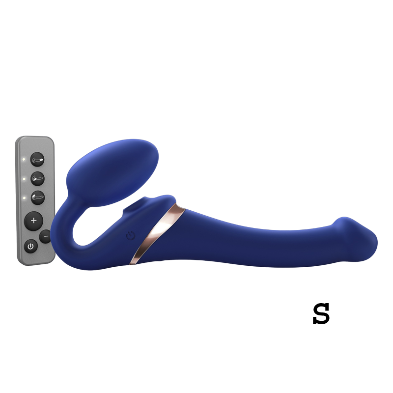 MULTI ORGASM BENDABLE STRAP-ON - S - NIGHT BLUE - Red Velvet Boutique