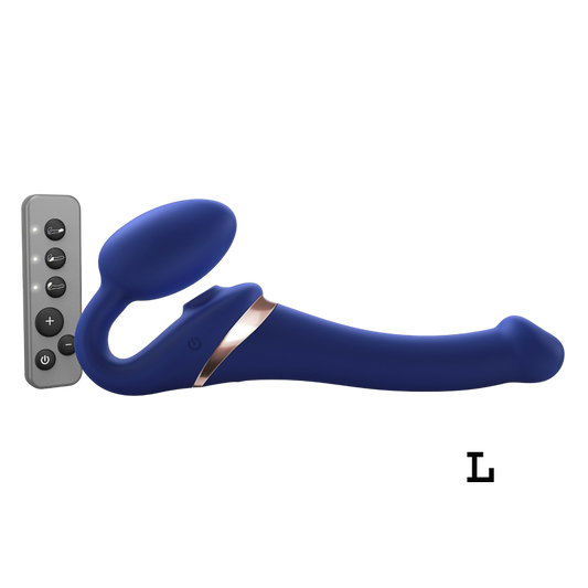 MULTI ORGASM BENDABLE STRAP-ON - L - NIGHT BLUE - Red Velvet Boutique