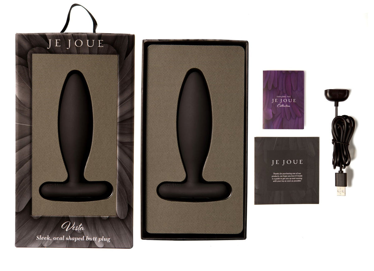 Vesta Vibrating Butt Plug Black - Red Velvet Boutique